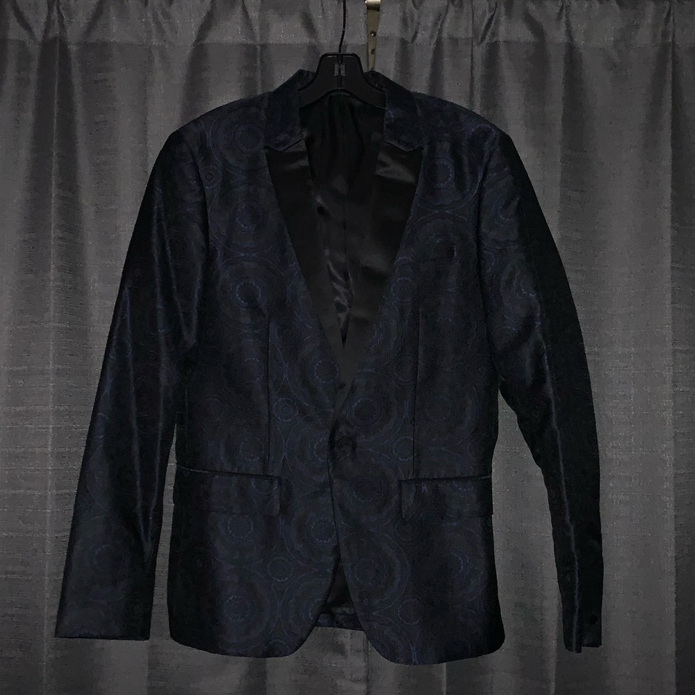 Satin jacquard suit jacket
